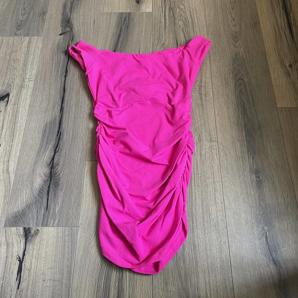 Susana Monaco Hot Pink Ruched Mini Dress